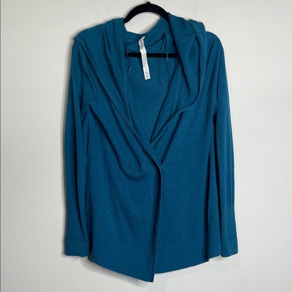 Lululemon | Sun Savasana Wrap Cashmere Blend Sweater Heathered Teal Size 4 - Picture 2 of 7